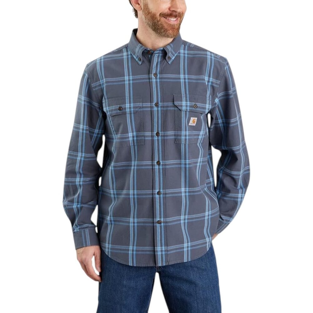 CARHARTT Men's EUC Loose Fit Long Sleeve Shirt in "Bluestone" TW4447-M‎ | Size M